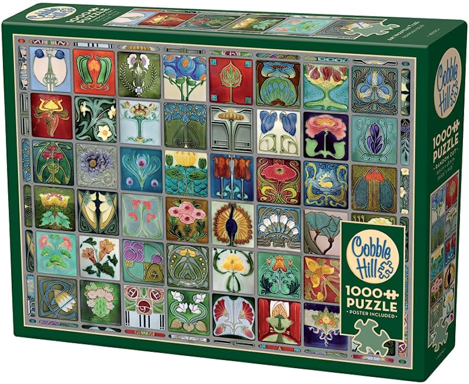 Cobble Hill 1000 Piece Puzzle - Art Nouveau Tiles - Sample Poster Included