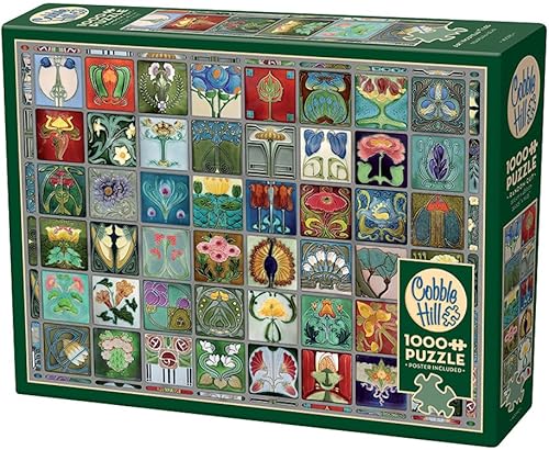 Cobble Hill - Rompecabezas de 1000 piezas, azulejos modernos, póster de muestra incluido