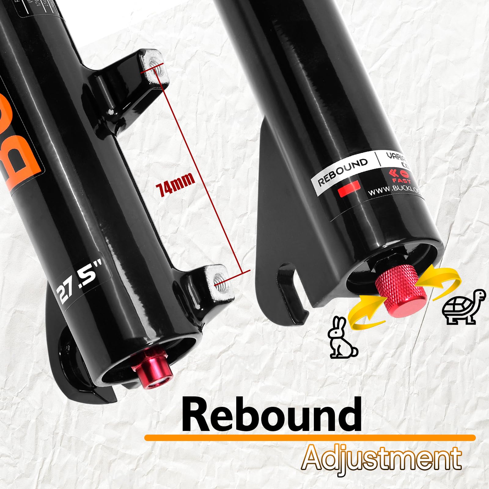 Fourche à suspension pneumatique pour VTT 26/27,5/29", 140 mm, réglage du rebond 34 mm, barres 1-1/8" sans filetage droites 9 x 100 mm QR verrouillage manuel XC AM fourche avant de vélo de
