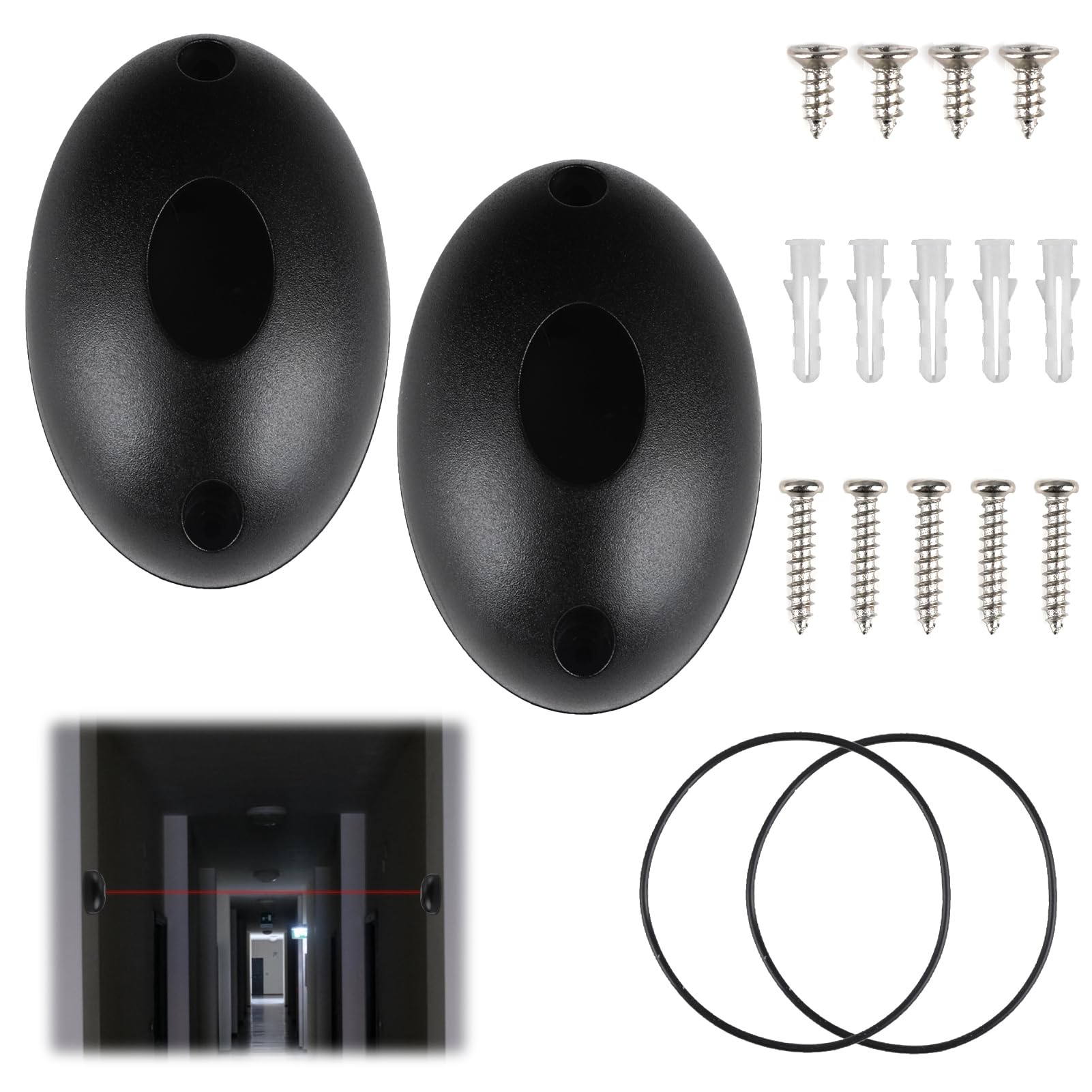 Kit de fotocélulas infrarrojas universales para automatización de portones y garajes, compatibles con 12/24V AC-DC, sensor de seguridad con filtro solar, resistente a la intemperie