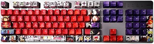 FKZ Teclas de anime, PBT de 5 caras de sublimación de tinte de cereza de perfil, dibujos animados japoneses, juego de teclas personalizadas de 108