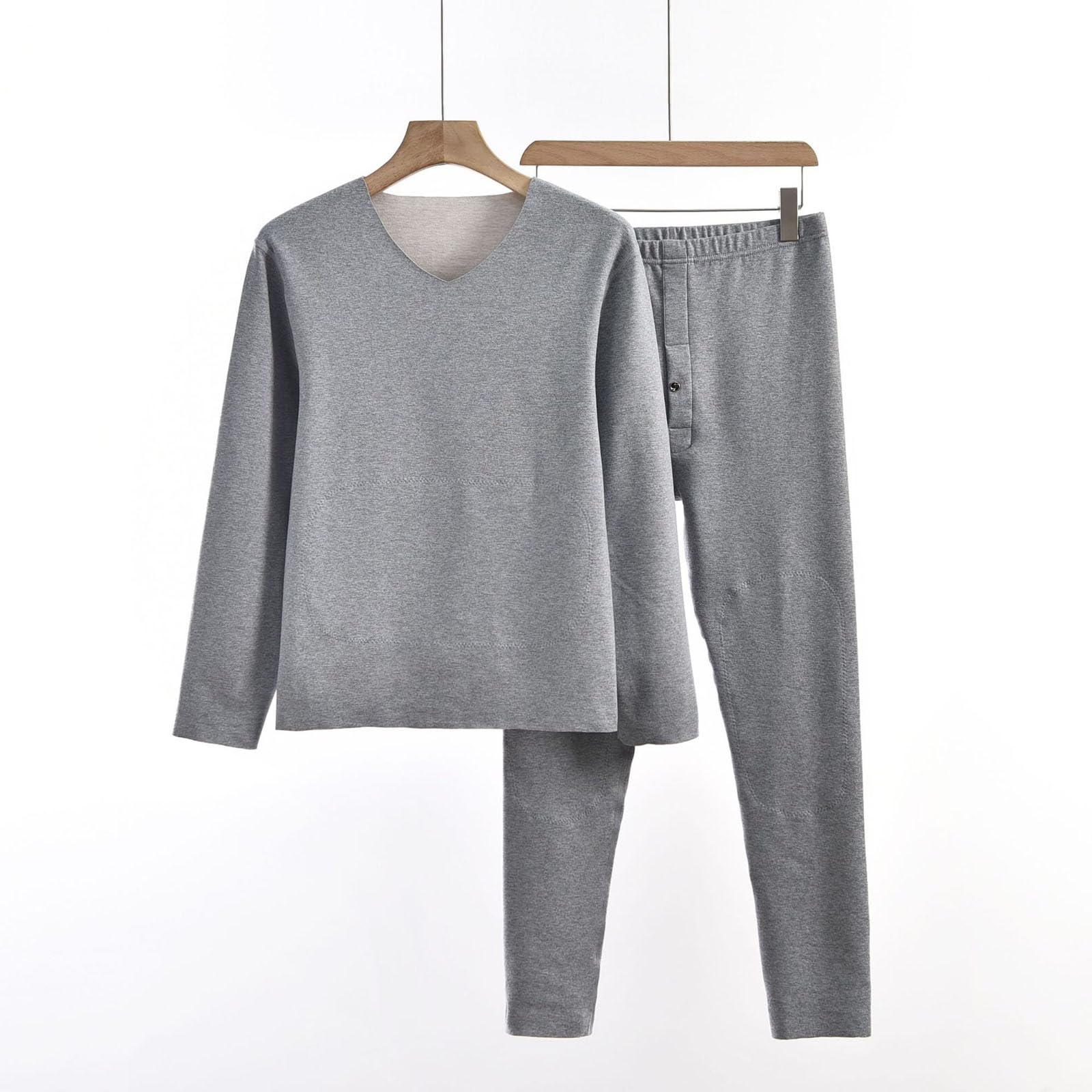Générique Ensemble de sous-vêtements Thermiques pour Hommes Couche de Base Polaire doublée Longue Tenue de Nuit Chaude pour Hiver Froid vêtement de détente Confortable à Quotidien