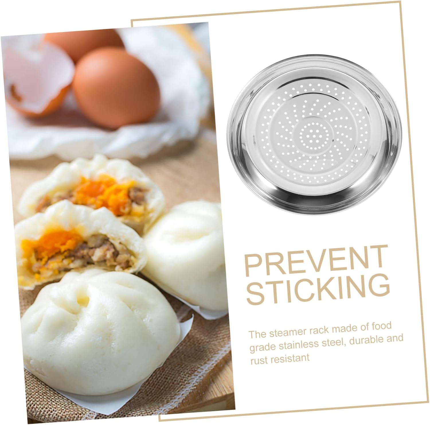 Cabilock Steam Pan Rack for 34cm Wok Stainless Steel Steaming Dish Nutrient Retention