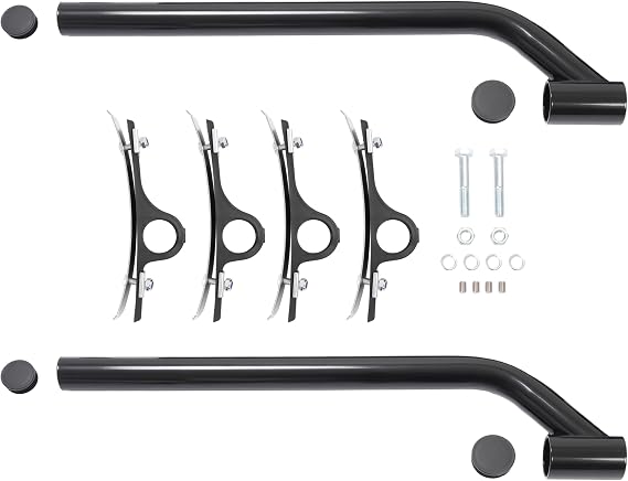 KUAFU Poly Fender Mounting Kit for Dump, Garbage, Work, Utility Trucks - 5 | Offset, Replacement for 8590195 8590245 8591000 Powder Coated Black Steel Nylon, 2 Packs