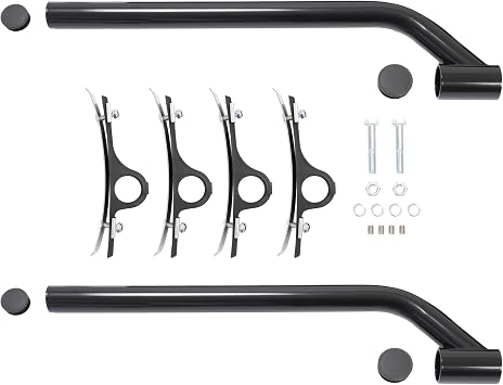 KUAFU Poly Fender Mounting Kit for Dump, Garbage, Work, Utility Trucks - 5 | Offset, Replacement for 8590195 8590245 8591000 Powder Coated Black Steel Nylon, 2 Packs