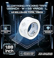 Vista 3 de 2 rollos de cinta de embalaje transparente, 4,7 cm x 62 m, 0,07 mm de grosor - Cinta de envío resistente para mudanzas, sellado de cajas, embalaje