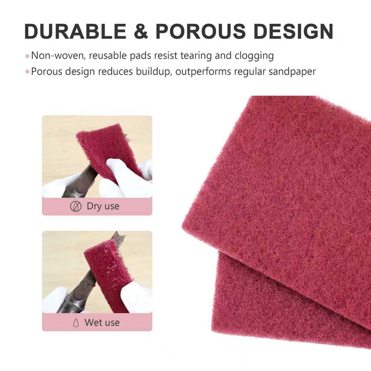 Maroon Sanding Pads - 6 Pack, 320 Grit -4
