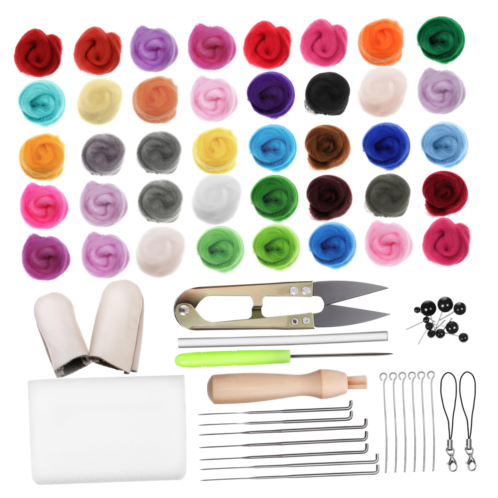 Veemoon 1 Juego Kit de artesanía de fieltro sellado aguja puñetazos puntada equipo kit de bordado de punzón bolas de fieltro kits de para adultos principiantes lana