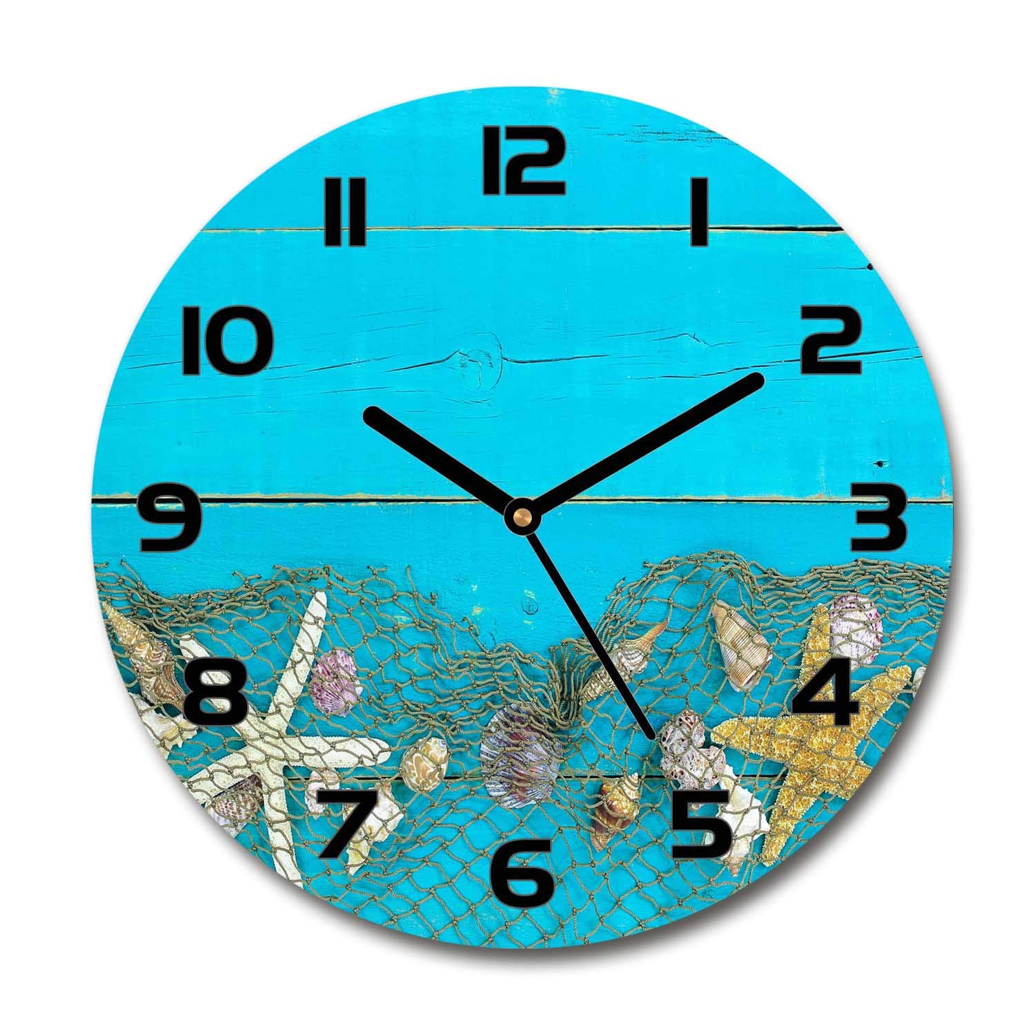 Horloge silencieuse 60x60 cm en verre pour supprimer les tics-tacs agaçants