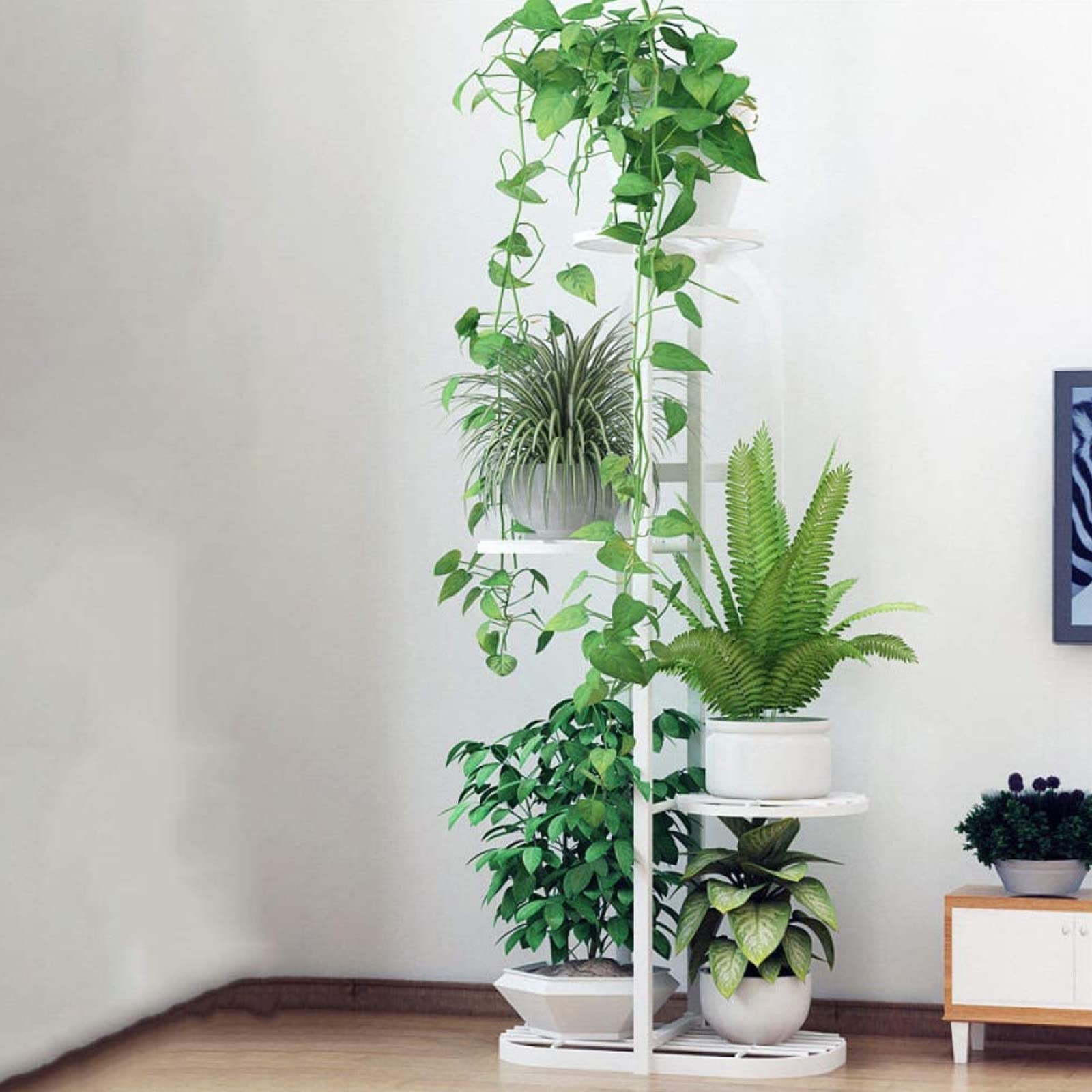 YUANCHUTOP 4/5/6/7/8 Tier Metal Plant Stand, Flower Stand Multiple Flower Pot Holder Shelves Planter Rack Storage Organizer Display Metal Pot Rack, Display Shelf for Home, Balcony,White,8floors