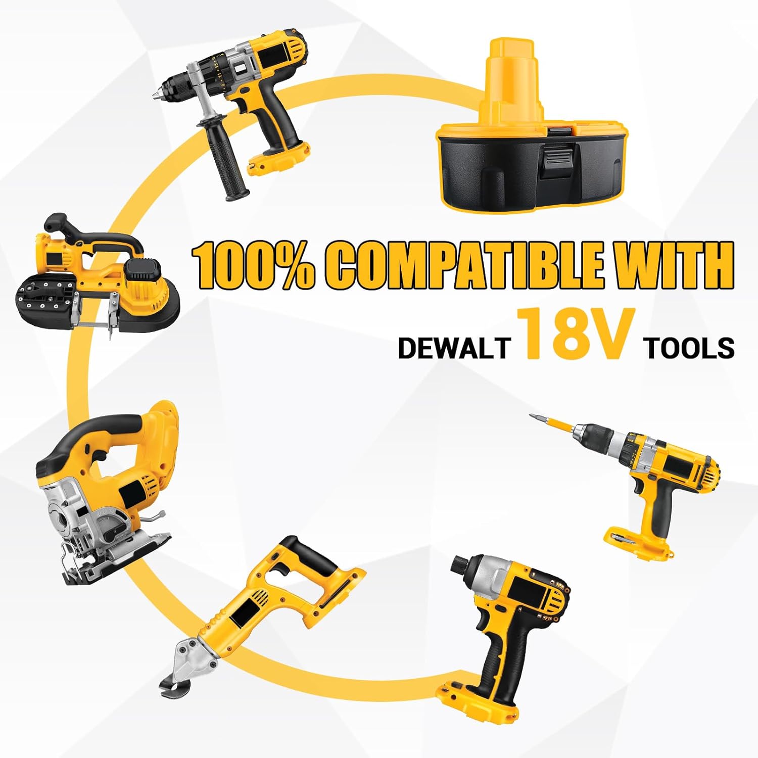 DC9096 6.0Ah Lithium-Ion Replacement for Dewalt 18V Battery DC9098 DC9099 DW9095 DW9096 DW9098, Compatible with Dewalt 18V Cordless Power Tools Driils Drivers Wrench and More, 1Pack
