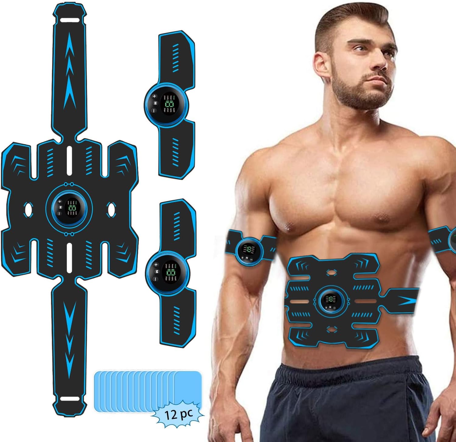LOFFU Abdomen Heat Sweat Stimulator 8 Modes 19 Lntensity Levels,ABS