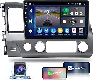 Car Stereo Radio for Honda Civic 2006-2011, 10.1" HD Touch Screen Android 11 car Radio with Wireless Carplay & Android Auto, Mirror Link, Bluetooth, WiFi, GPS Navigation, Backup Camera, 2G+32G