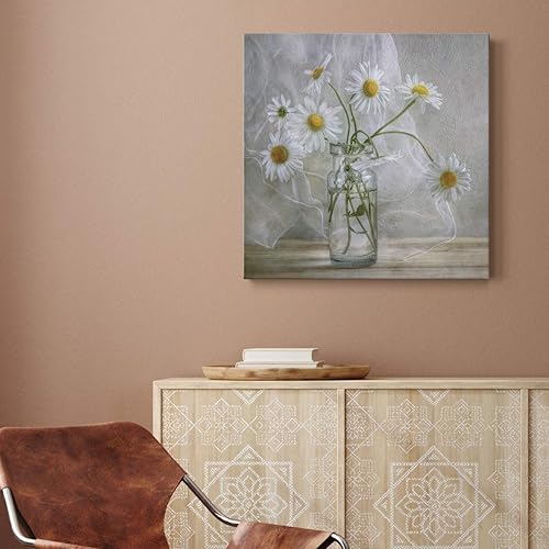 Miniatura 10 de Renditions Gallery Arte de pared de margaritas, decoración en lienzo de alta calidad con envoltura de galería, listo para colgar, 40 pulgadas de