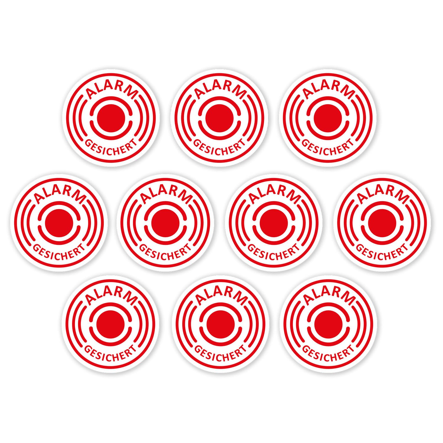 Set De 6 Autocollants D'alarme I 5 X 5 Cm I Attention Bâtiment, Objet Protégé Par Alarme électronique I Pour Fenêtres, Portes I Adhésif Intérieur, Résistant Aux Intempéries I Hin166