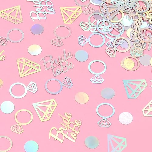 Iridescent Bachelorette Party Table Confetti 150Pcs Bride to be,Diamond and
