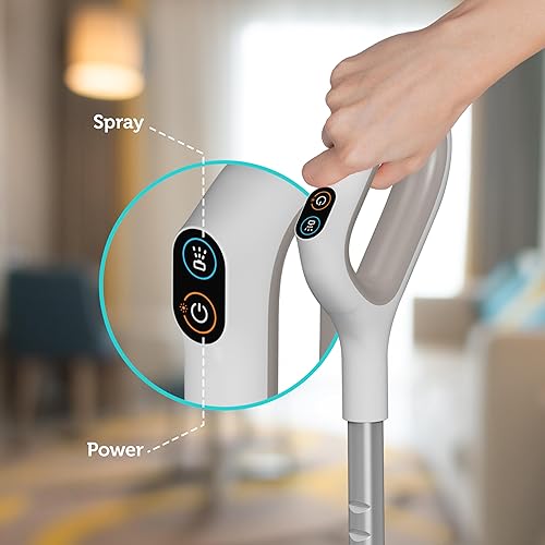 Miniatura 6 de Impecca Trapeador eléctrico, trapeador giratorio inalámbrico con motor dual con faros LED, 3 juegos de trapeadores giratorios tanque de agua para