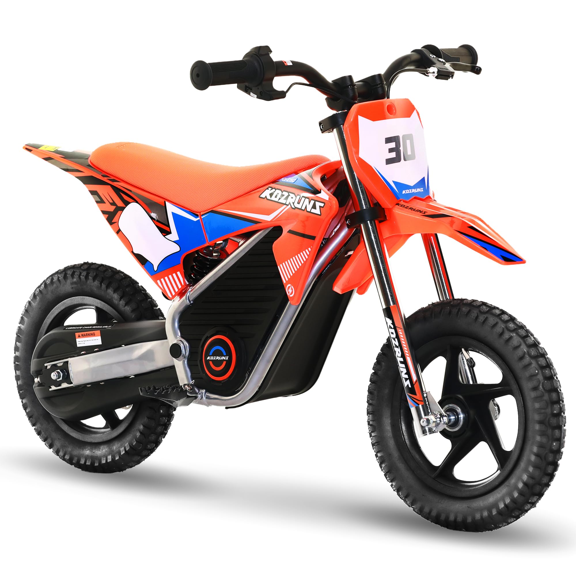 AIII Electric Dirt Bike for Kids 3-7, High Performance Racing Grade Motorcycle, Up to 8MPH, 2 Speed Settings, 12-Inch Off-Road Tires, Rear Disc Brakes & Advanced Shock Absorption, Orange