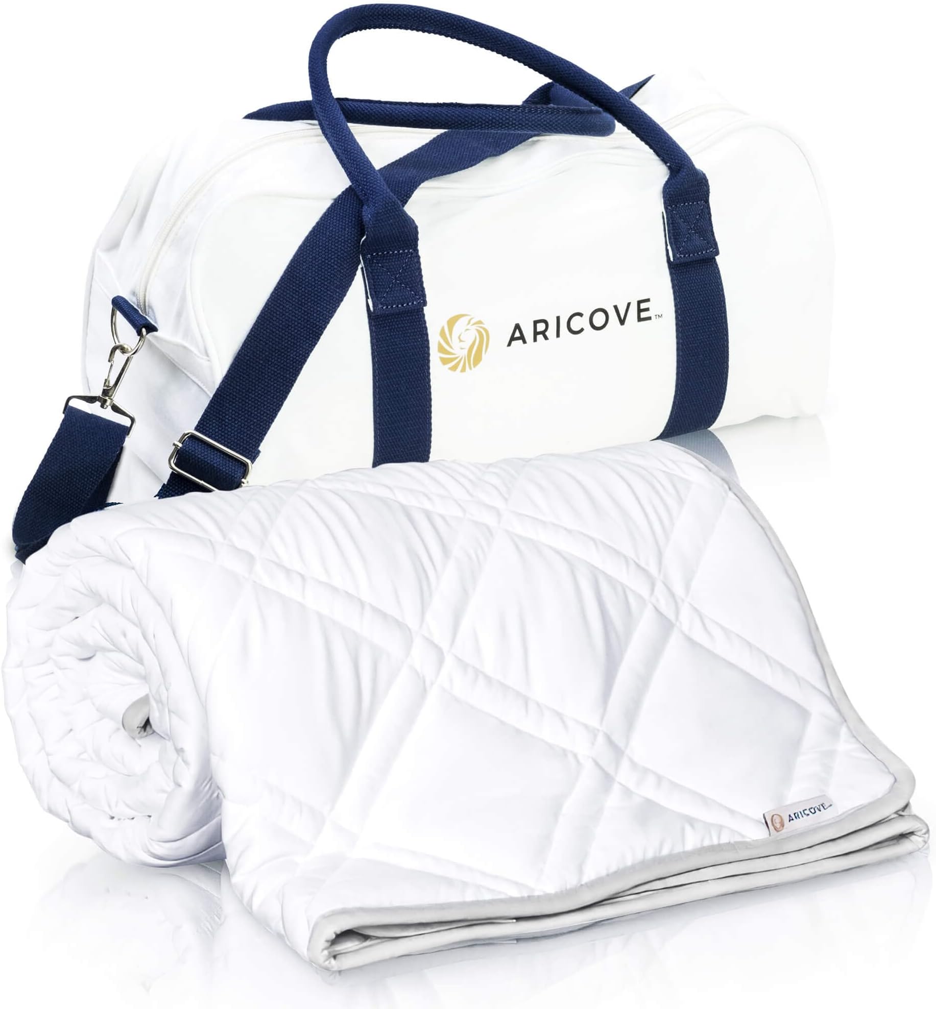 Aricove Cooling Weighted Blanket, 12 lbs, Twin Size for Adults, Luxury Heavy Blanket, Silky Soft Bamboo Viscose, 48x72 inches, Machine Washable, White