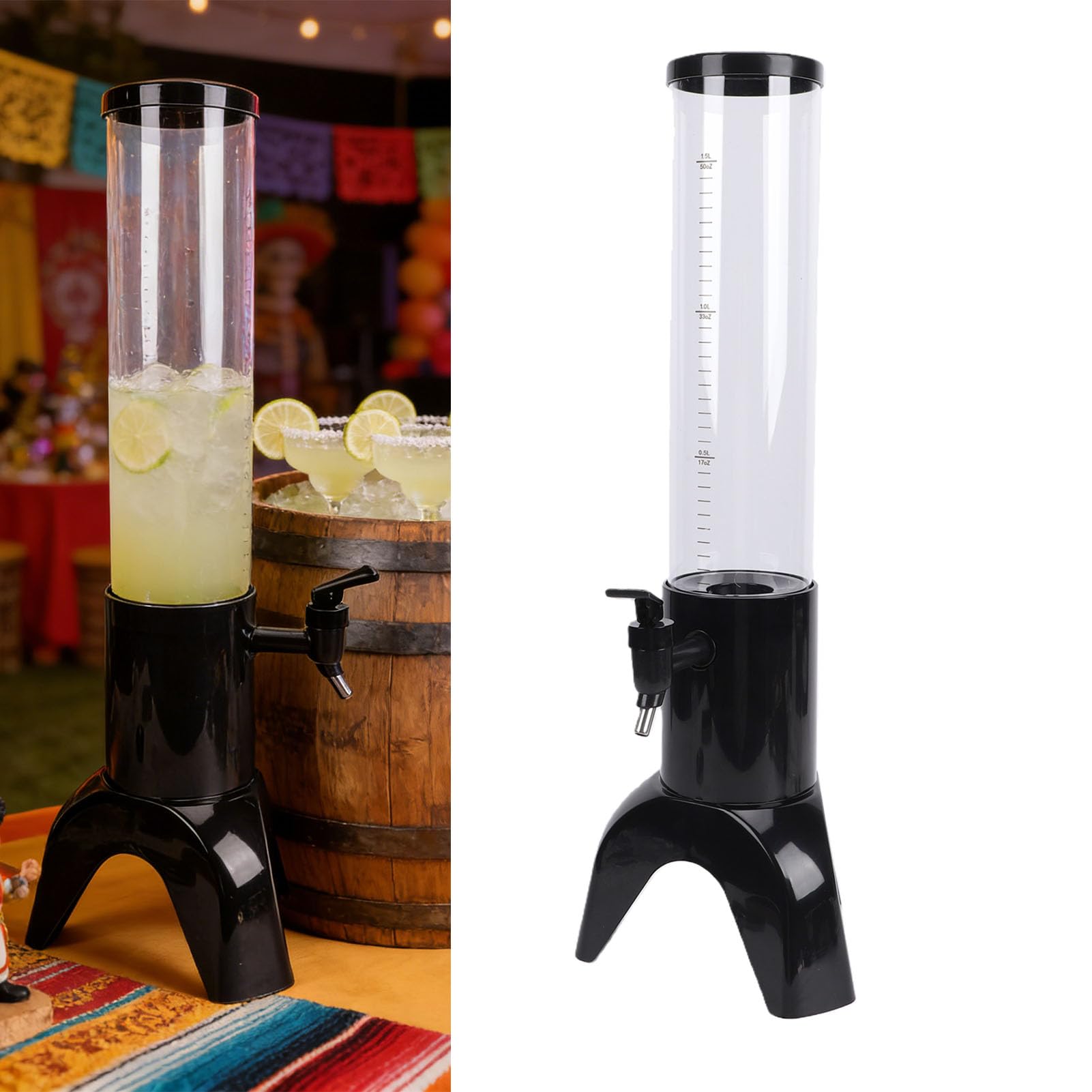 Dystrybutor Mimosa Tower z rurką do lodu, Drink Tower 1,5 l