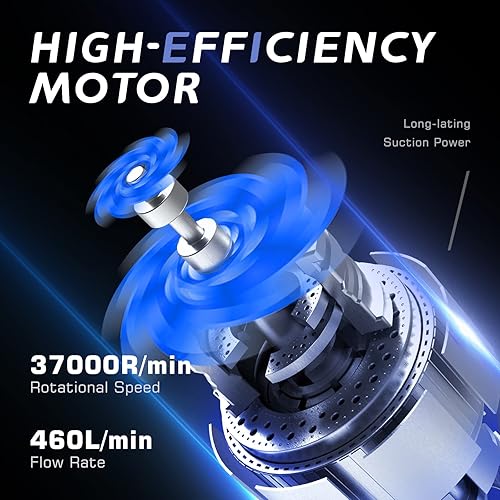 Miniatura 4 de SIYNZEM Aspiradora de mano inalámbrica mejorada de 10000 PA, aspiradora de mano con luz LED, aspiradora recargable sin cable, aspiradora de mano,