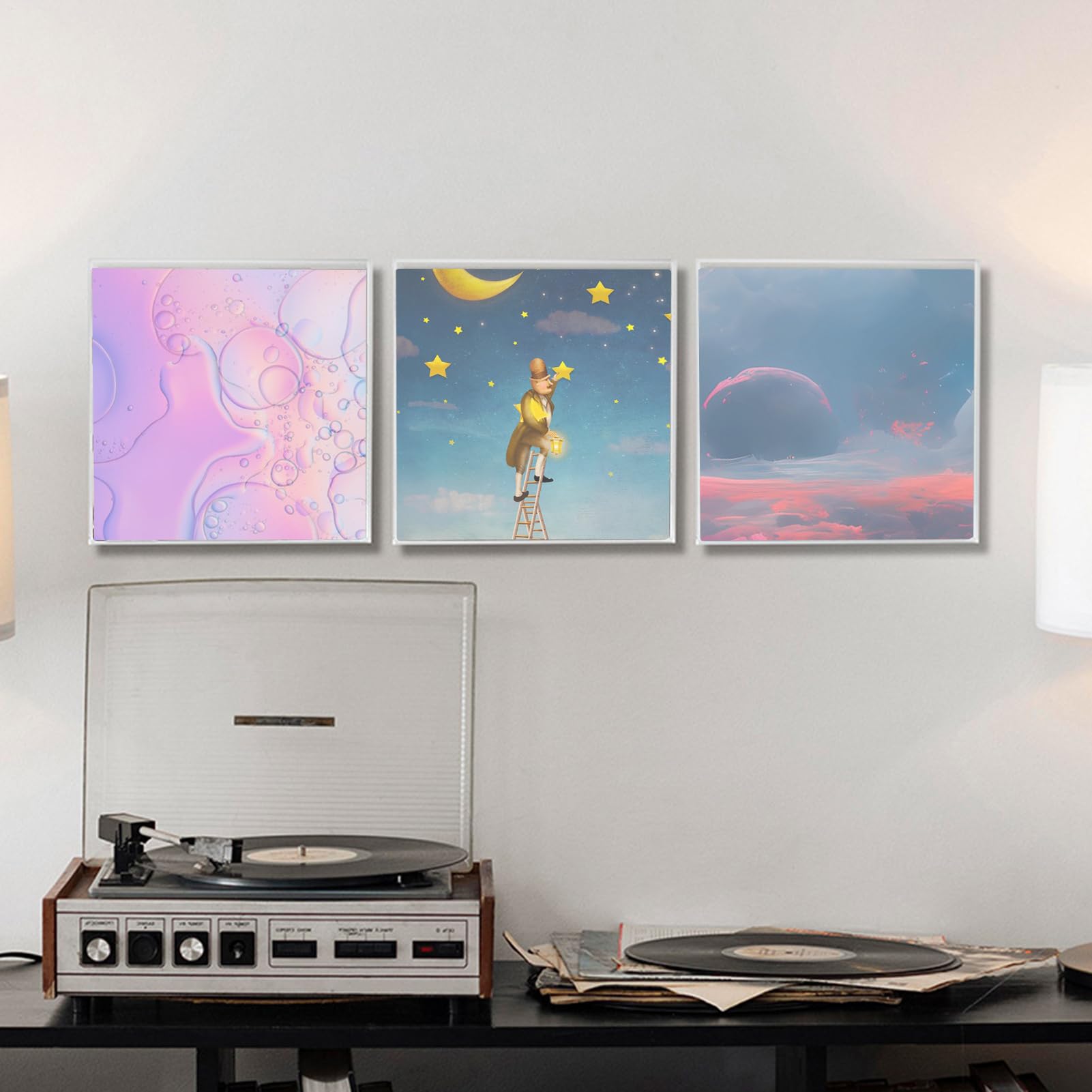 Espositore per dischi in vinile acrilico, supporto trasparente da parete | mensola trasparente per album, espositore portatile da parete moderno per dischi, decorazione per la casa e gli