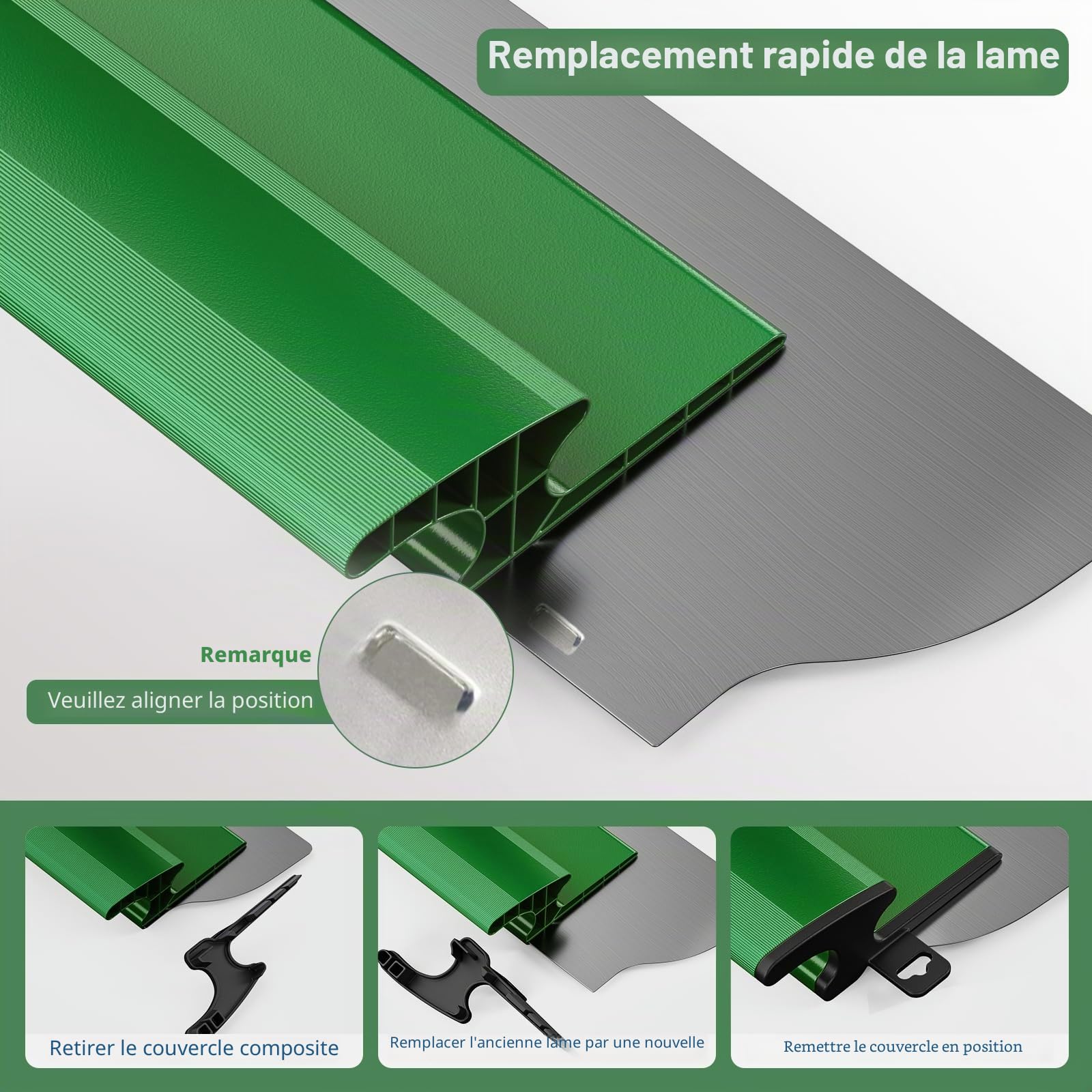 Kit de Spatule Enduit, Lames de mastic 25 cm, 40 cm et 60 cm, Mango de extensión de 76 cm a 160 cm, Spatule de Lissage en Acier Inoxydable, Outils de Cloison Sèche Grandes Surfaces