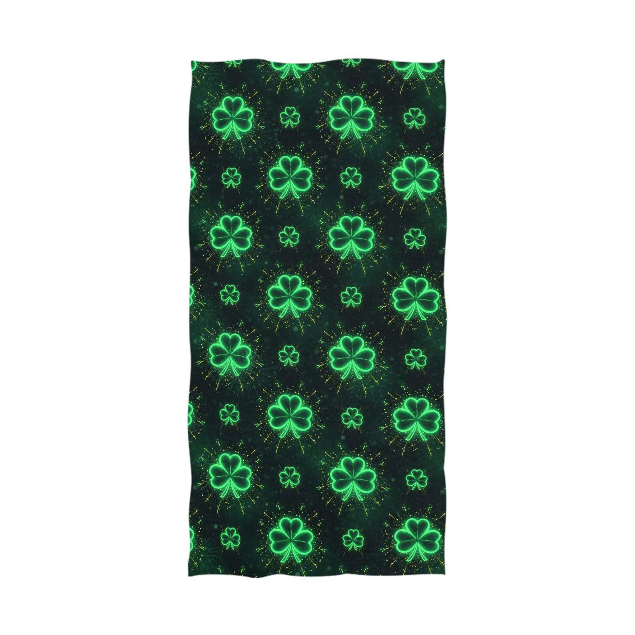 Kutsu Clover Bath Towel, Highly Absorbent Cotton Soft Bath Hand Towel for Bathroom Kitchen Hotel Spa, 64 x 32 In