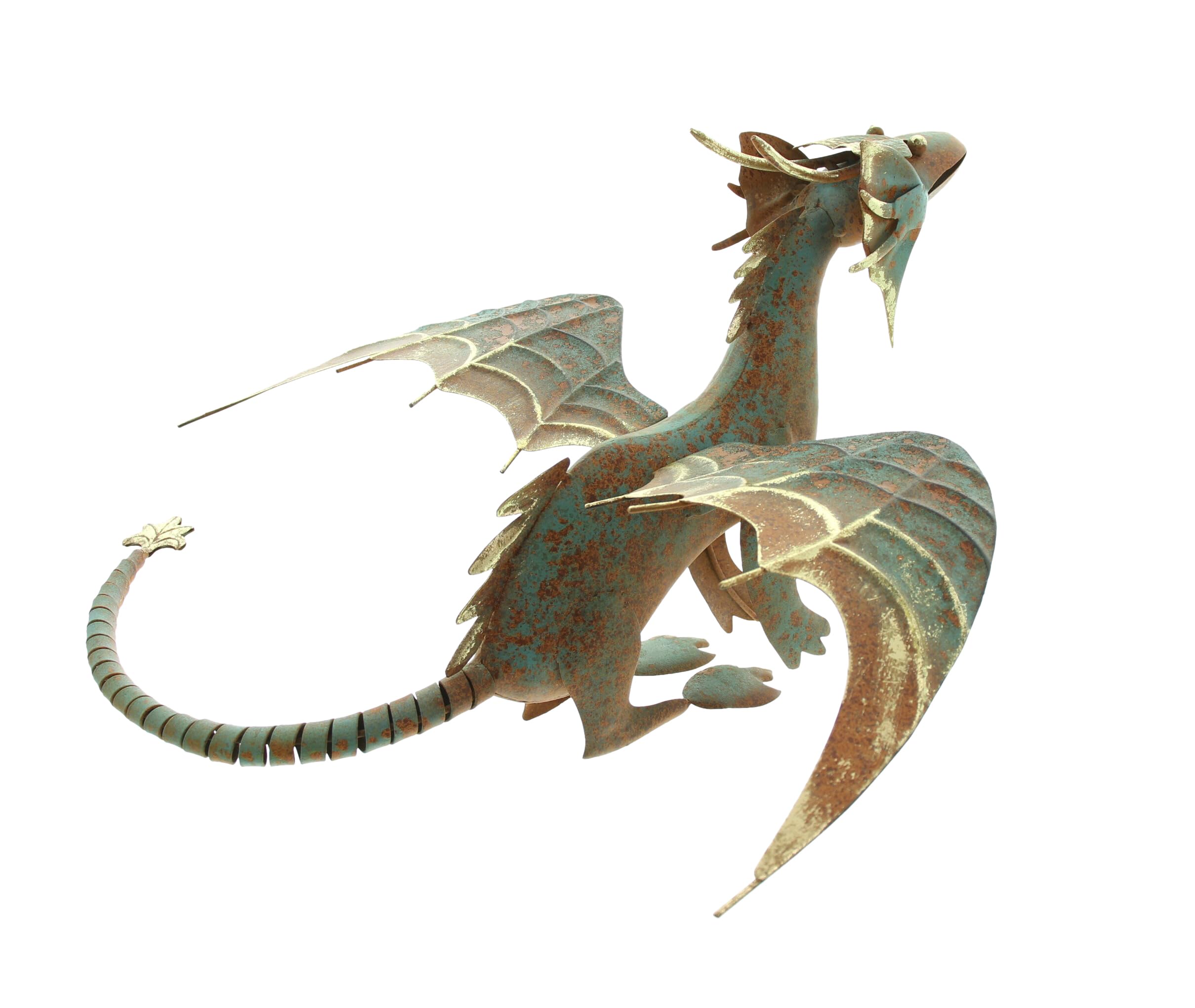 FRANK FLECHTWAREN Figur Drache, Metall, Rostfinish, 38 x 38 x 26 cm
