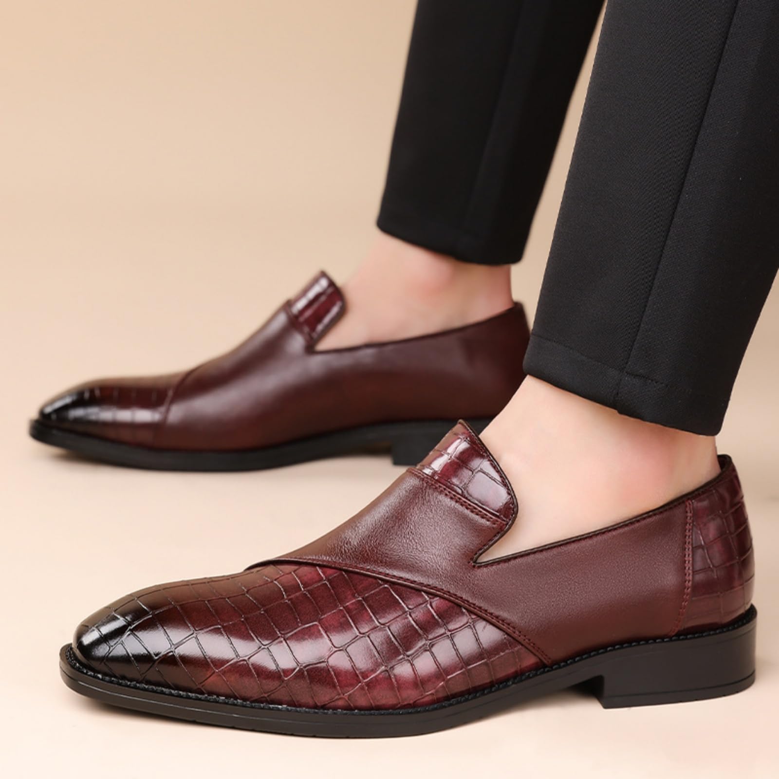 Hixingo Zapatos de Vestir Hombre Piel
