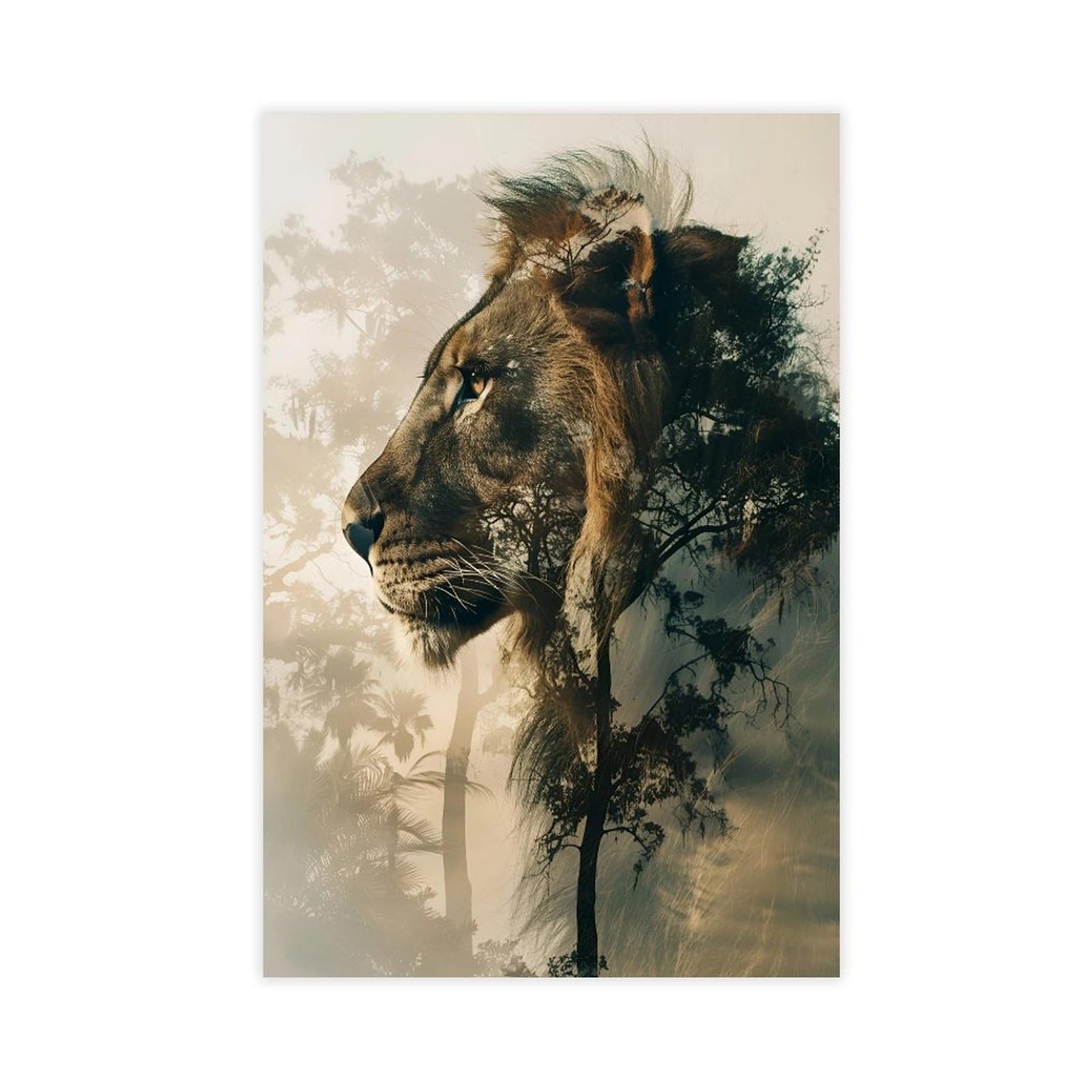 Bareronor Lion Canvas Poster for Living Room Decor Gift