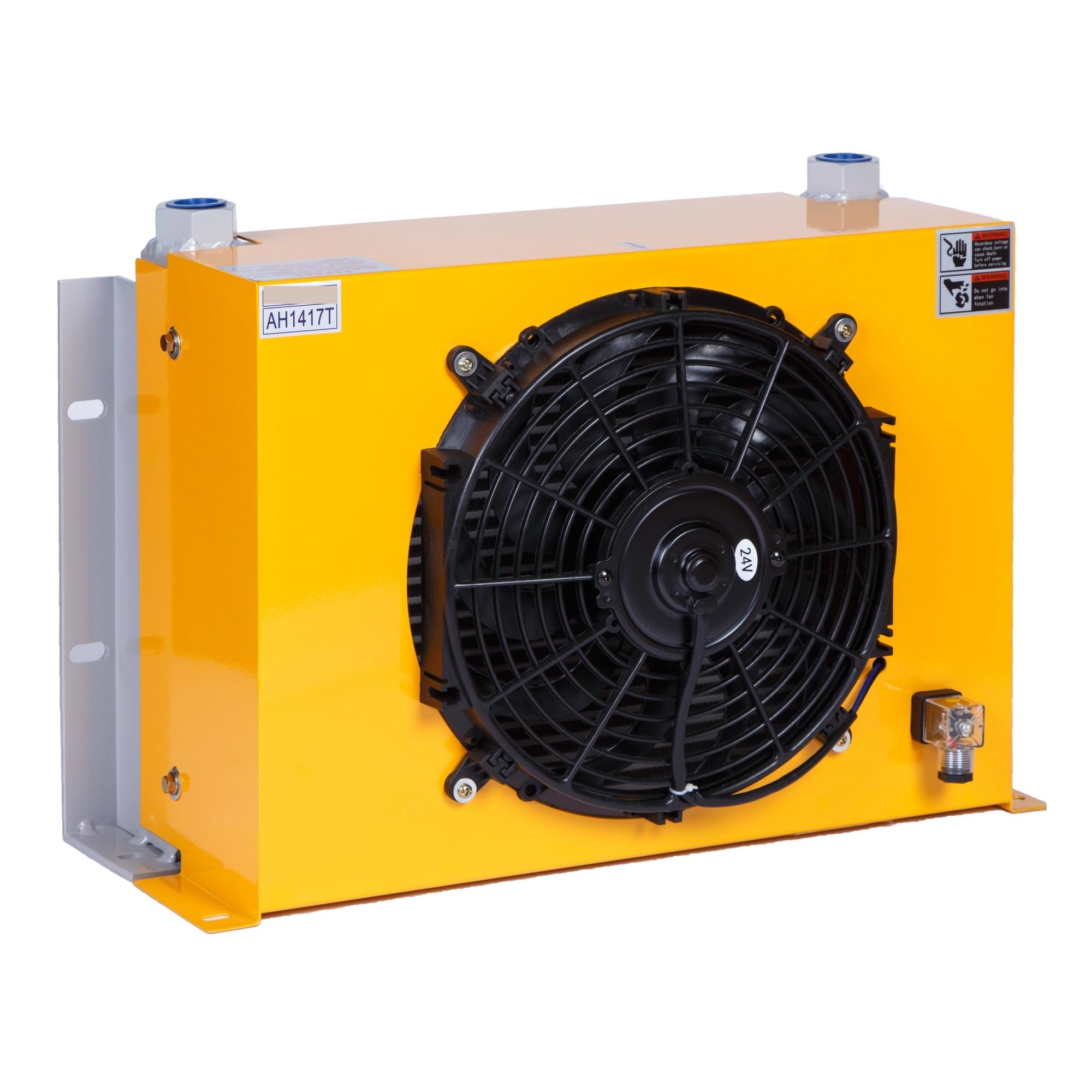Refroidisseur d'air hydraulique AH1417T-CA, échangeur de chaleur, radiateur, ventilateur de refroidissement d'huile 12/24 V CC avec moteur Absorption efficace des chocs(DC24)