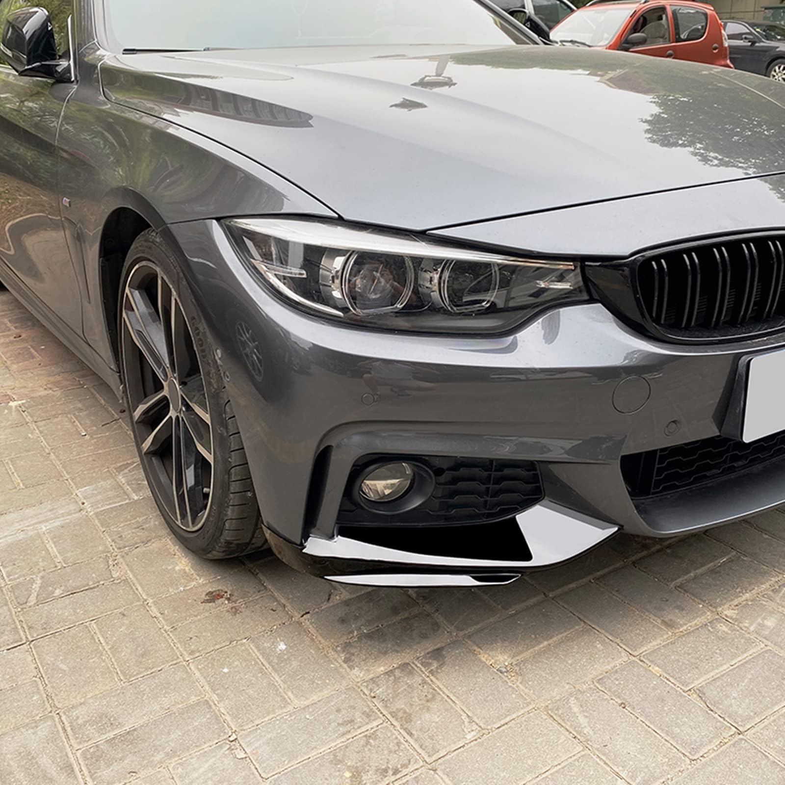 Auto Spoiler Frontali per BMW Serie 4 F32 F33 F36 M-Tech 2014-2020,Paraurti Anteriore Splitter Spoiler Lama Labbro Paraurti Anteriore