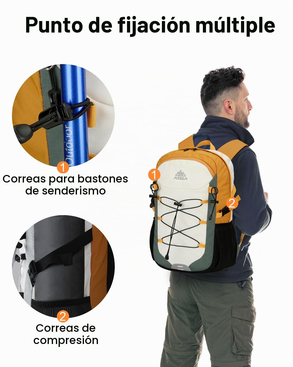 20L Mochilas de Senderismo Pequeña Hombre Mujer, Mochilas de Marcha Cómoda, Mochila Deportiva Reflexivo, Mochila Viaje Impermeable para Montaña Trekking