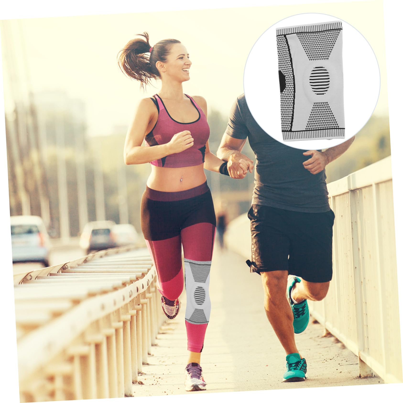 HOODANCOS 1pc Breathable Knee Pad with Elastic Design Knee Wrap for Sports Ergonomic Support for Running Basketball Cycling Reduces Pressure Comfortable Fit Coverage