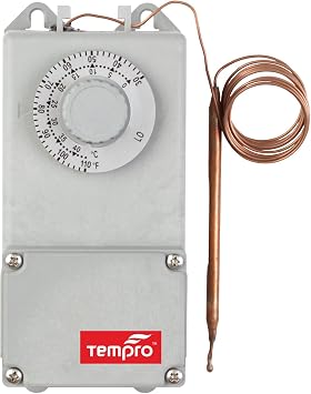TEMPRO TP519 Industrial LINE Voltage Thermostat with Extended Sensor Heat OR Cool