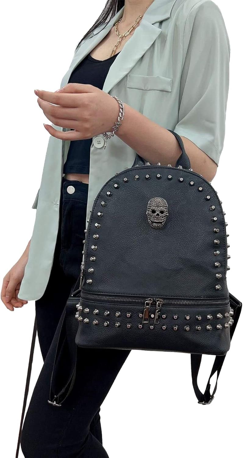 Ro Rox Dade Skull Backpack Canvas Punk Gothic Bag Unisex Rucksack