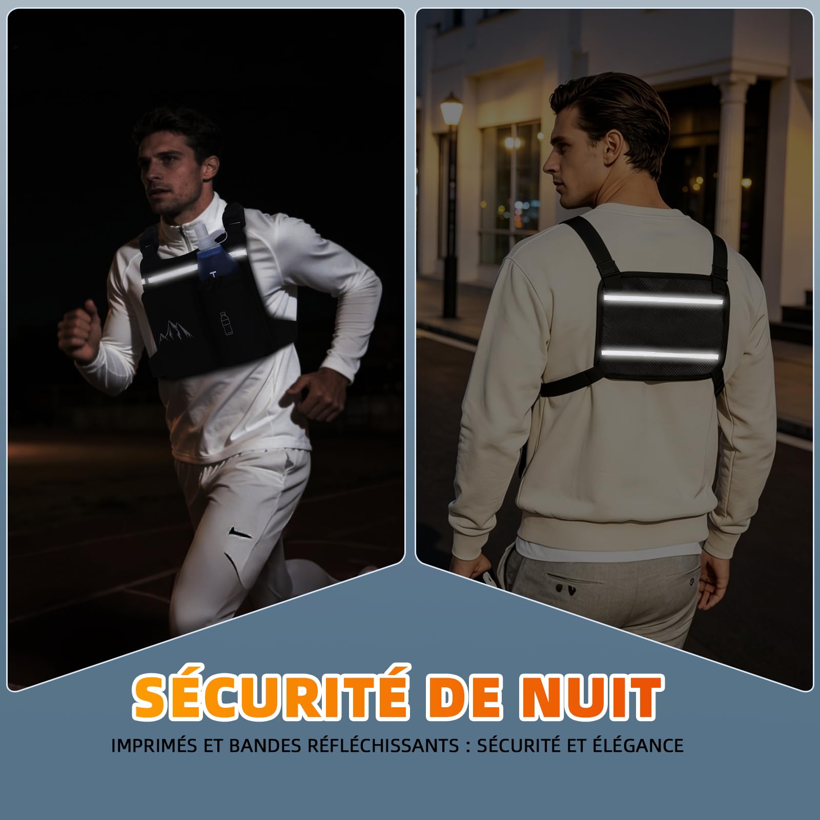 Gilet de Course pour Femmes et Hommes, Gilet D'hydratation Léger, Sangles élastiques Croisées Réglables, Poche Avant pour Téléphone avec Poche à Eau en TPU de 500 ML, pour Le Marathon et la Course de