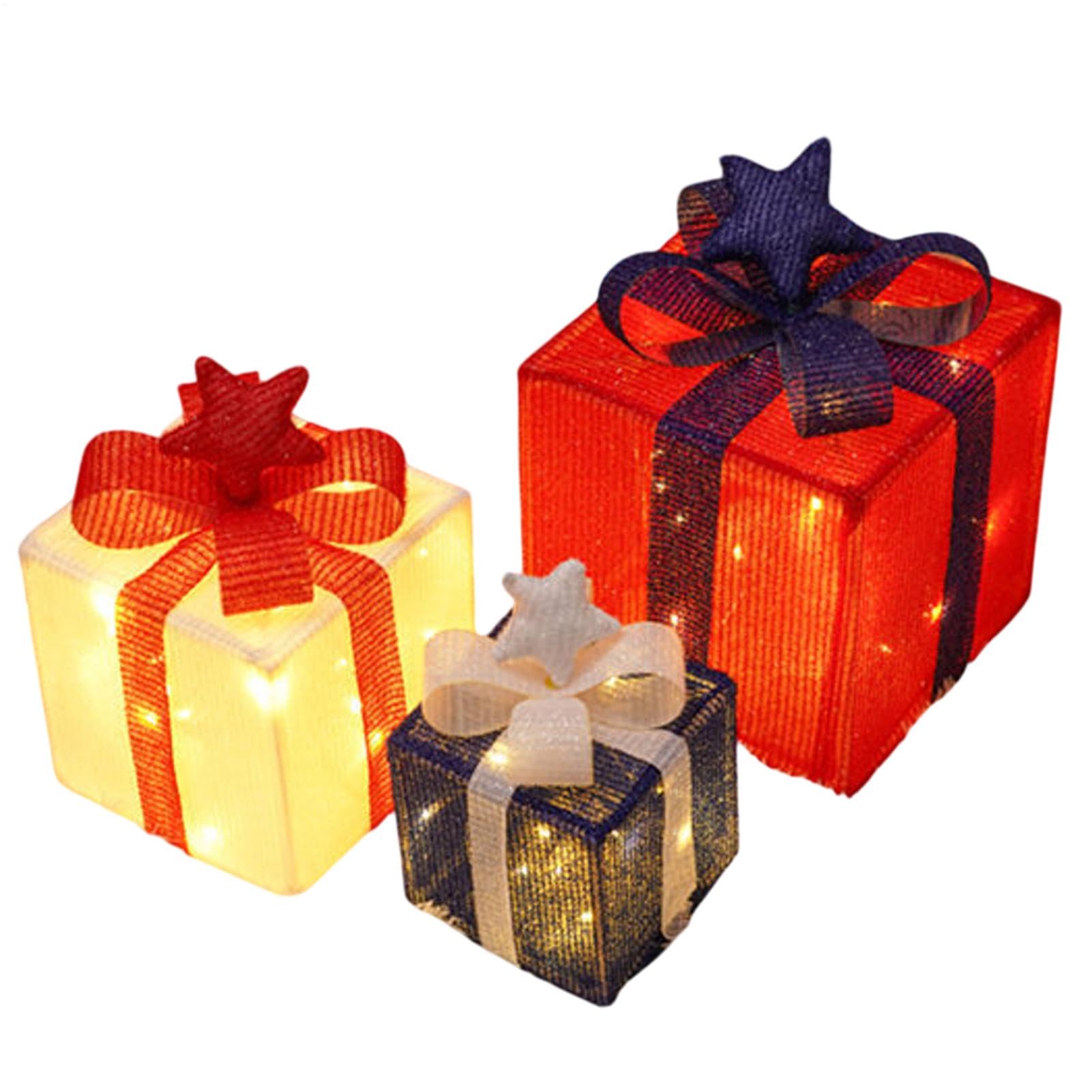 Décorations de Noël ensemble de boîtes multicolores pour jardin et terrasse