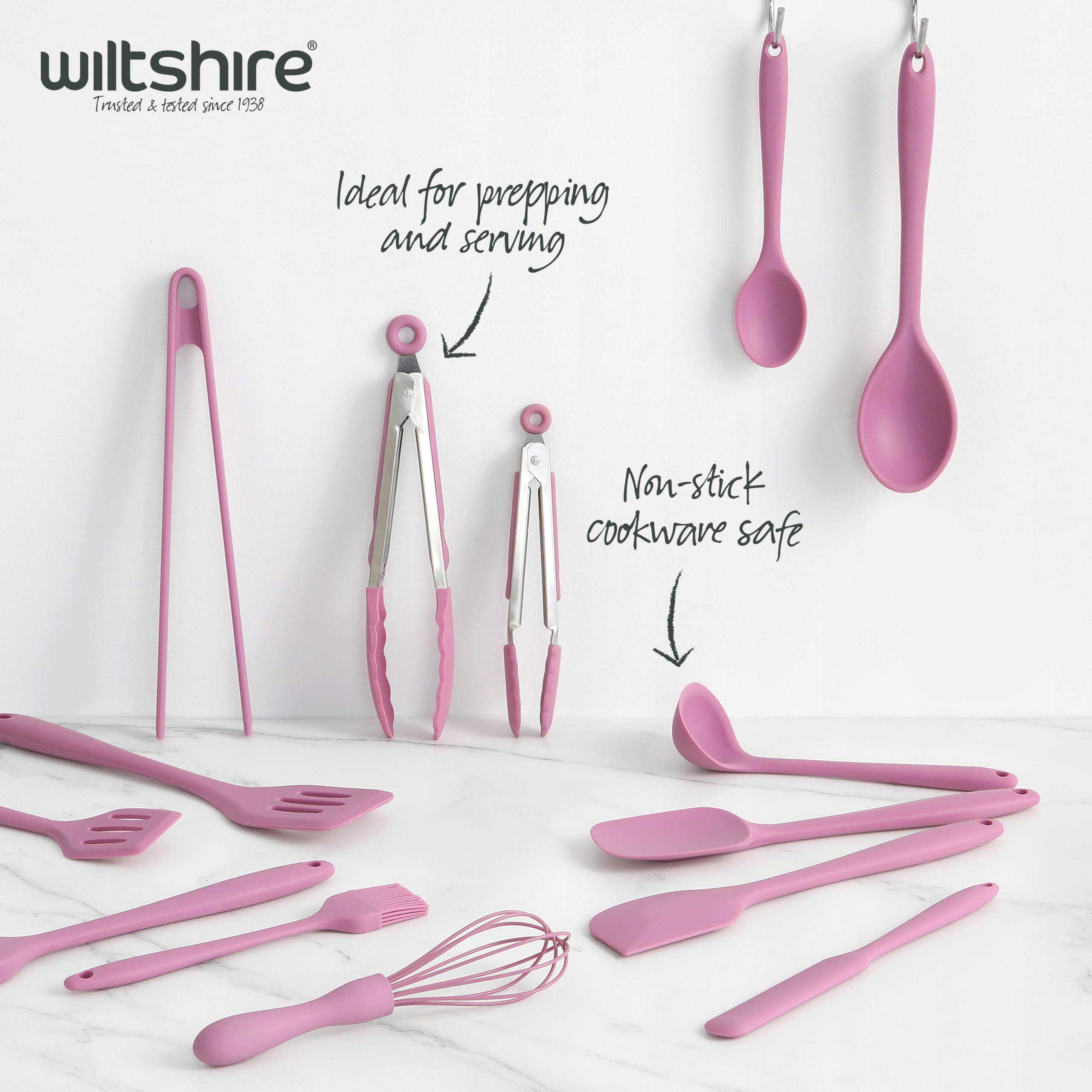 Wiltshire Mini Silicone Kitchen Tongs, 18cm, Cooking & Serving Tongs, Salad & BBQ Tongs, Stainless Steel - Image 2