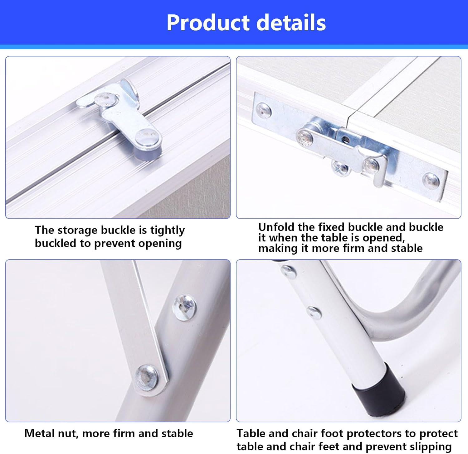 AIZYR 4 Ft Folding Table Camping Table, Portable Indoor Outdoor Utility Table Party Dining Table Height Adjustable for Picnic BBQ Sporting Events,White
