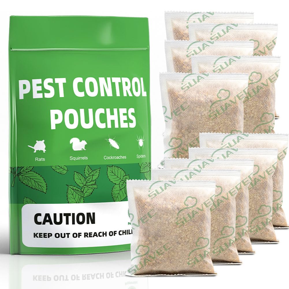 KPNKKWY Pest Control, Mice Repellent Pouches, Mouse Repellant Indoor, Mice Peppermint to Repel Rat, Ant, Roach, Mosquito & Moth, RV Mouse Deterrent, Keep Mouse Away for House, Mice Control-10 Pouches
