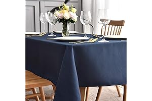 MaxMill Jacquard Oblong Navy Blue Tablecloth (60 X 120 Inches)