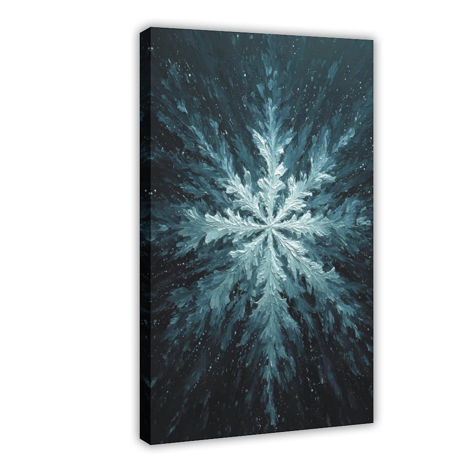Qnvjqkdsi Frame Snowflake, Geometric Abstract, Minimalist Art Canvas Poster Bedroom Decor Landscape Office Room Decor Gift 8" L X 12" W