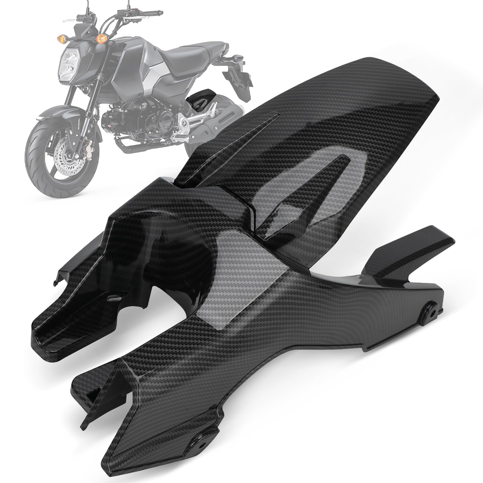 USTPO Motorcycle Rear Fender Mudguard Panel Fairing Kit for Grom MSX 125 Boom Vader 125 BD 125 Grom Clone Carbon Fibre