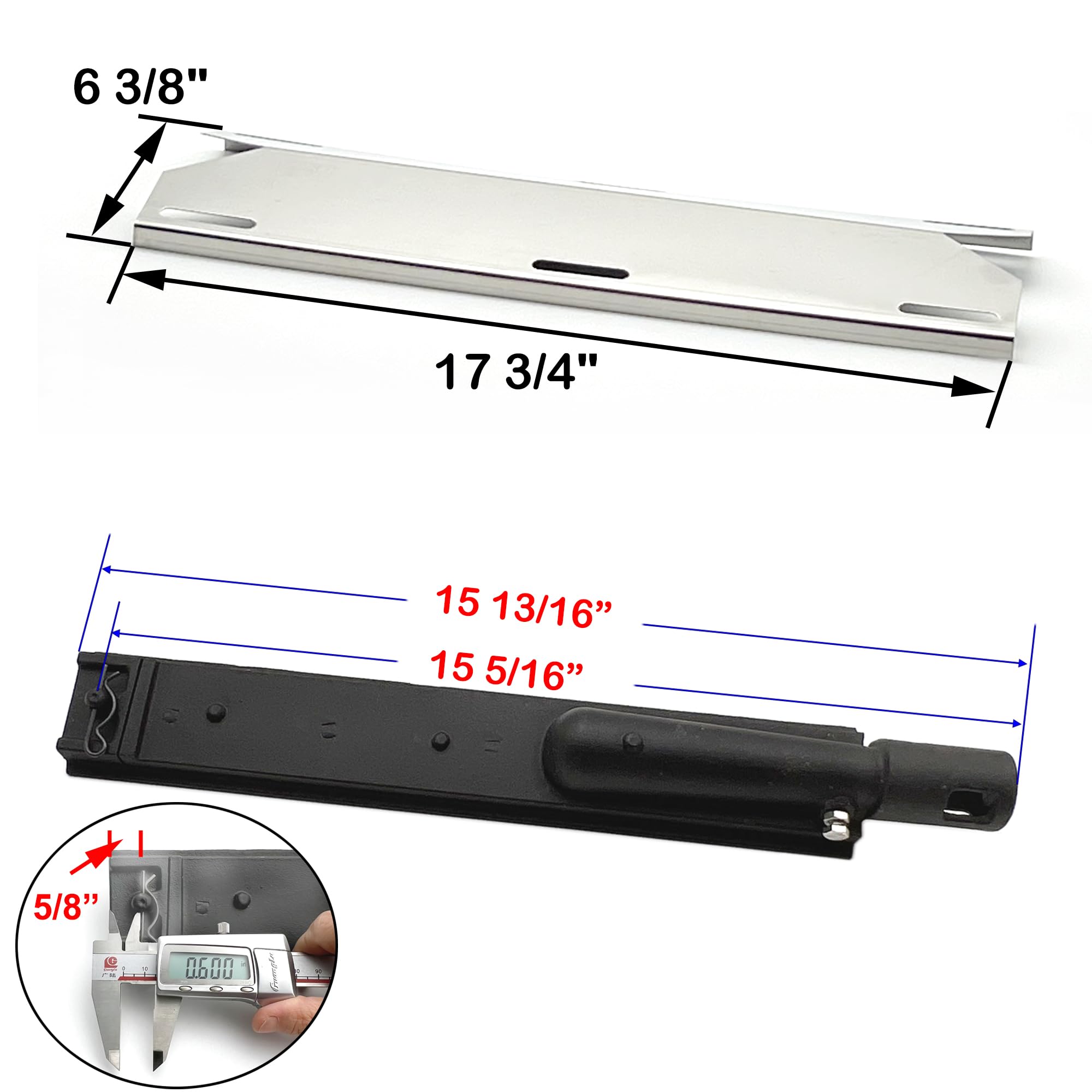 Hiorucet Grill-Ersatzteile – Heizplatten & Brenner Für Jenn Air & Nexgrill Gasgrills – 3 Brenner, 4 Brenner, 5 Brenner Modelle – Komplettset Inkl. Montage