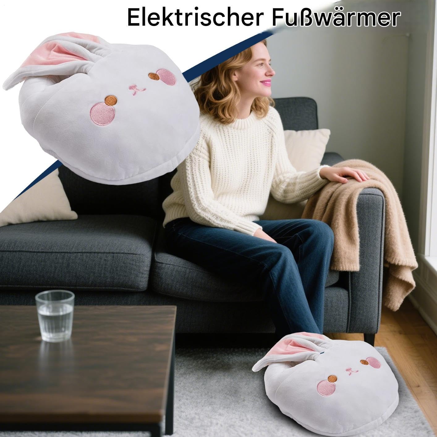 Chauffe-pieds électrique Chaussons Cartoon Doux Hiver Pour Femme Adulte Et