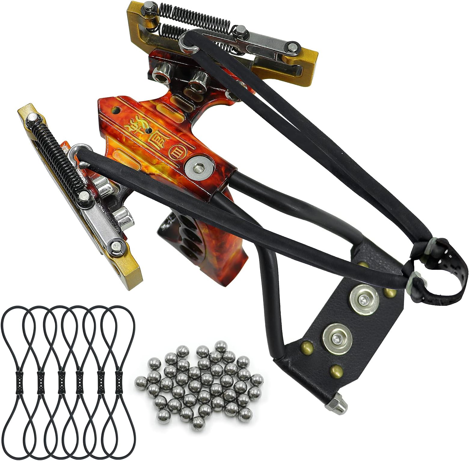 HANDBAIGE HBG Professional Slingshot with 6 Replacement Rubber Bands & 50 Amm...