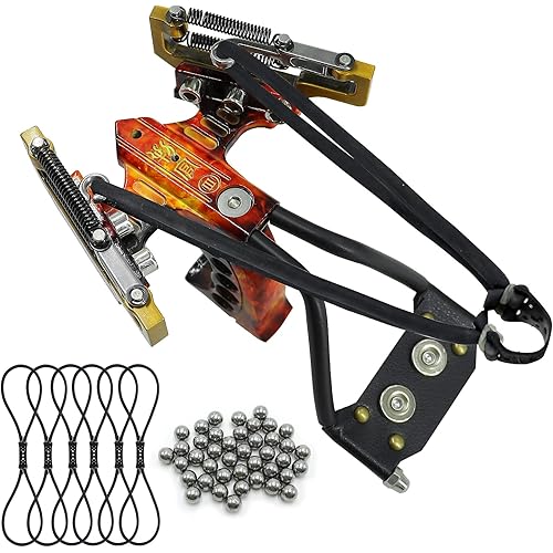 HBG Professional Slingshot with 6 Replacement Rubber Bands & 50 Ammo Balls Compound Slingshot for Adults Hunting