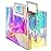 VUOJUR Holographic Large Gift Bag 12.8x11.6x5.7\'\' Clear Reusable Birthday Gift Bag for Women Girls Iridescent Bachelorette Wedding Christmas with Handle